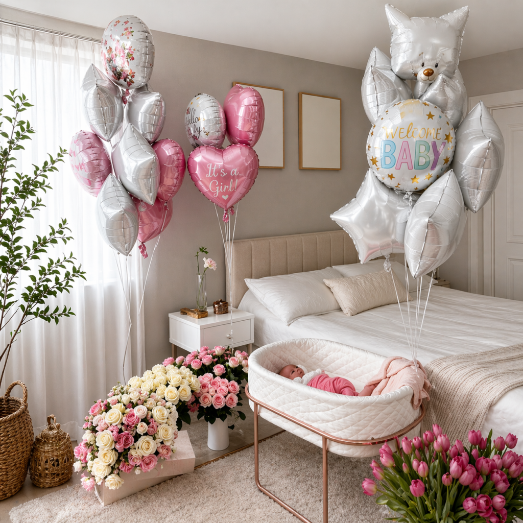 استقبال مولود decoration in hospital rooms