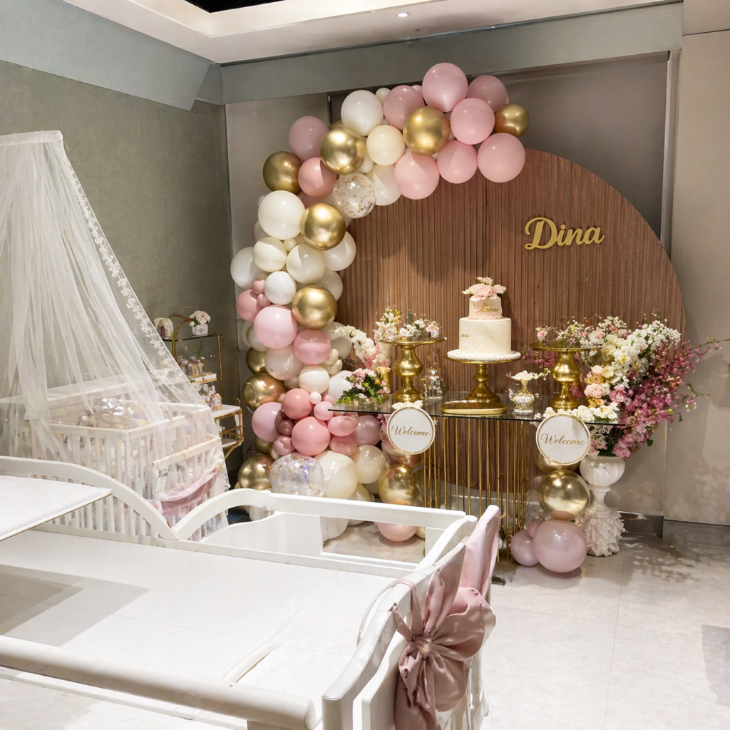 Balloon decoration (pastel, luxury, themed)