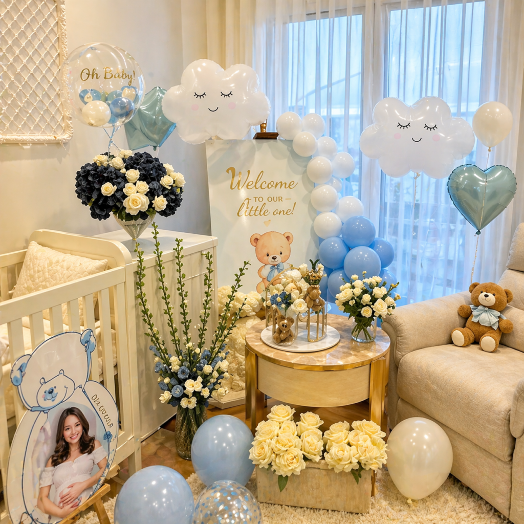 Personalized baby name signage (custom acrylic name boards, neon signs, printed welcome displays)